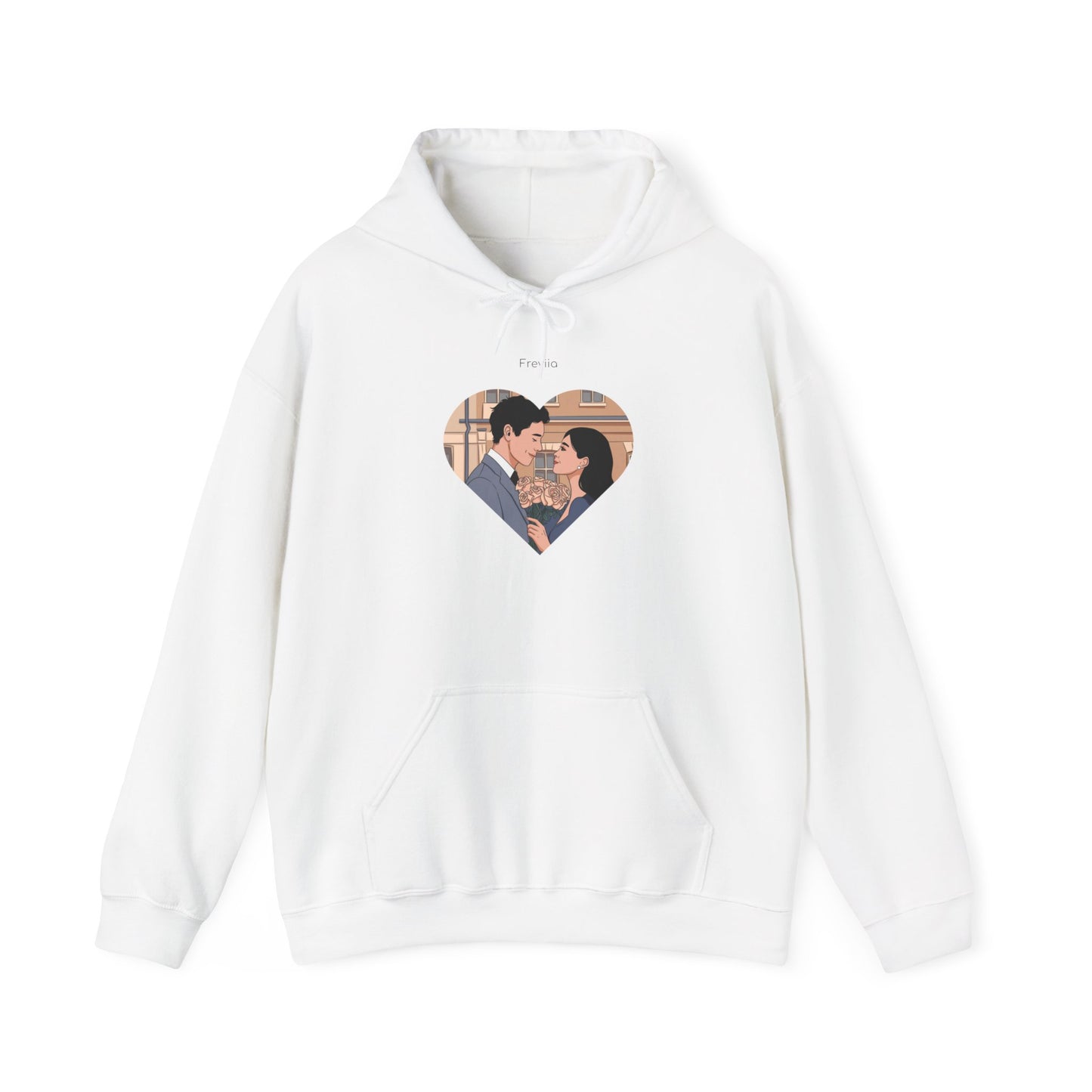 Heart Print Hooded Sweatshirt - Couple Love Design