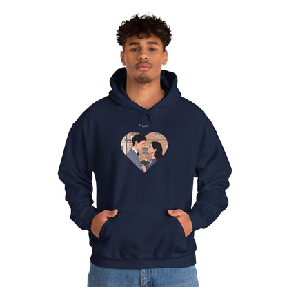 Heart Print Hooded Sweatshirt - Couple Love Design