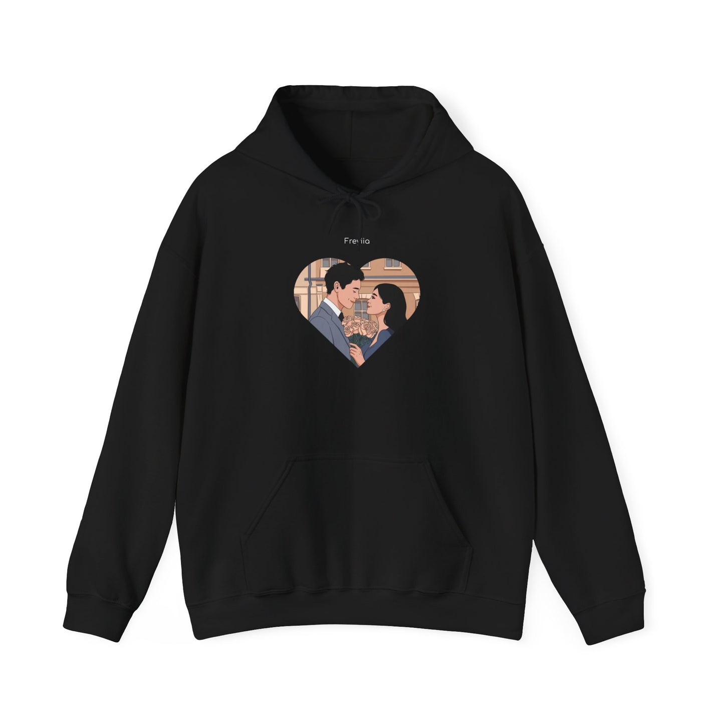 Heart Print Hooded Sweatshirt - Couple Love Design