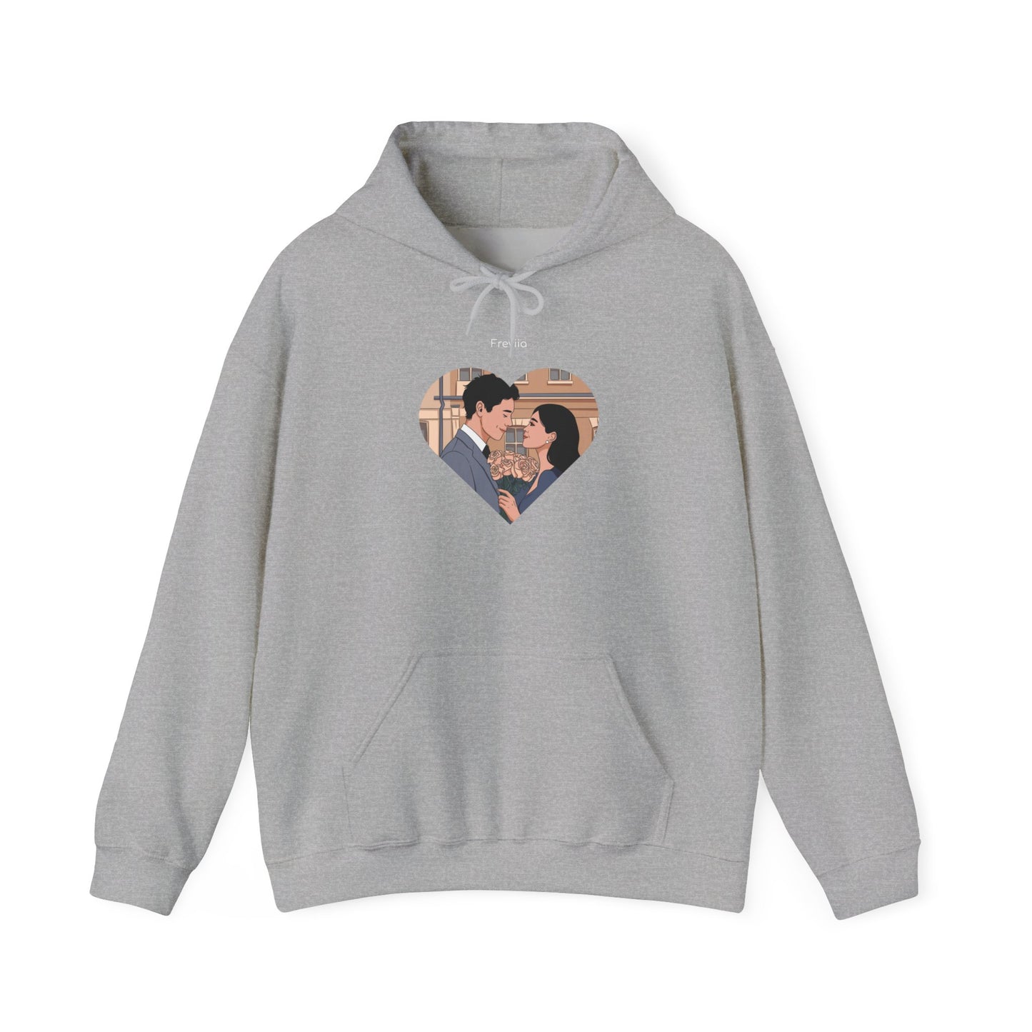 Heart Print Hooded Sweatshirt - Couple Love Design