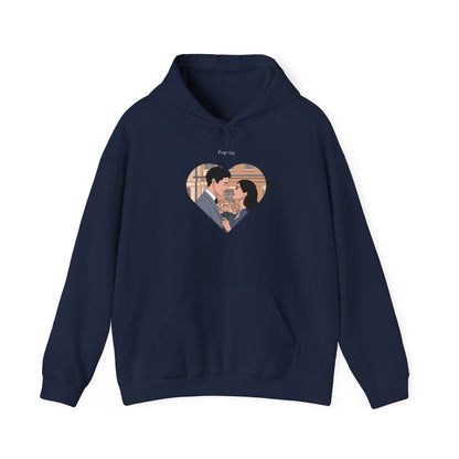 Heart Print Hooded Sweatshirt - Couple Love Design